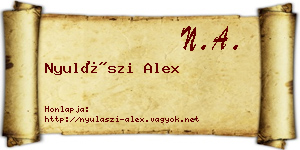 Nyulászi Alex névjegykártya