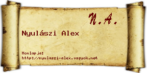 Nyulászi Alex névjegykártya